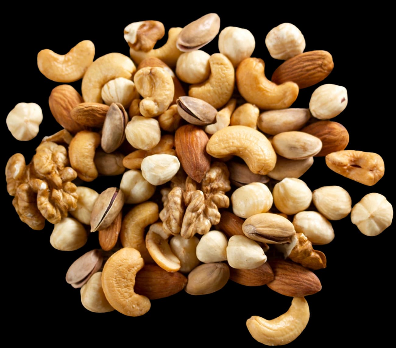 Mucchio di frutta secca mista